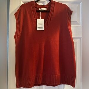 Everlane V-Neck Red Sweater Vest